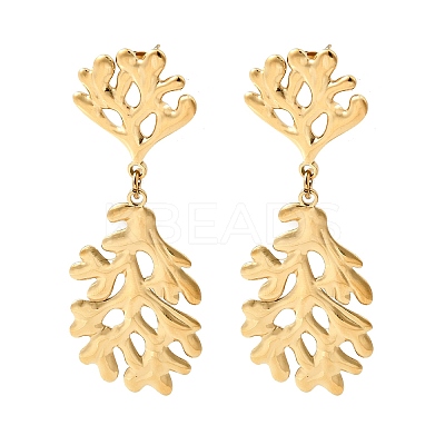304 Stainless Steel Dangle Stud Earrings EJEW-K268-43C-G-1