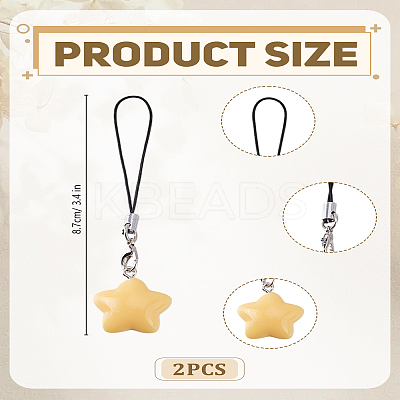 2Pcs Agate Mobile Straps HJEW-LP0001-46C-1