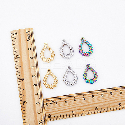 18Pcs 3 Colors Ion Plating(IP) 304 Stainless Steel Pendants STAS-DC0014-14-1