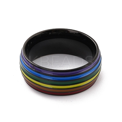 Rainbow Pride Finger Ring RJEW-M140-01EB-1
