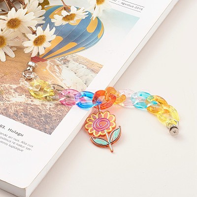 Acrylic Curb Chain Phone Case Chain HJEW-JM00504-03-1