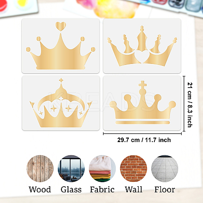 4Pcs 4 Styles PET Hollow Out Drawing Painting Stencils DIY-WH0669-062-1