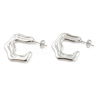 Non-Tarnish 304 Stainless Steel Twist Ring Stud Earrings EJEW-I290-01P-1