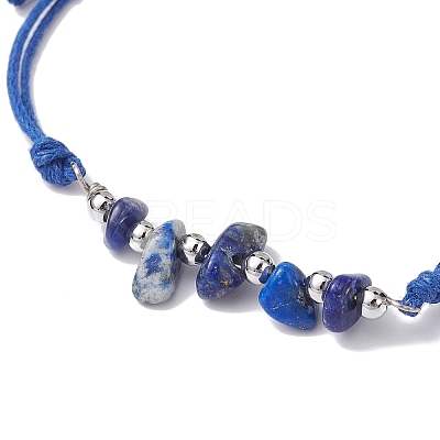 5Pcs Natural Mixed Stone Chips Braided Bead Bracelet Sets BJEW-JB09869-02-1