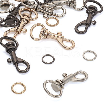 15Pcs 6 Colors Alloy Swivel Snap Hook Clasps FIND-TA0003-79-1
