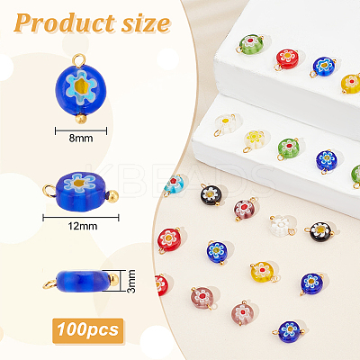 100Pcs Lampwork Pendants PALLOY-OC0003-01-1