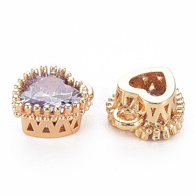 Brass Micro Pave Cubic Zirconia Charms KK-S356-773G-1