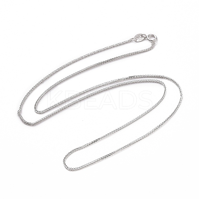 Anti-Tarnish Rhodium Plated 925 Sterling Silver Wheat Chains Necklace for Women STER-I021-03A-P-1