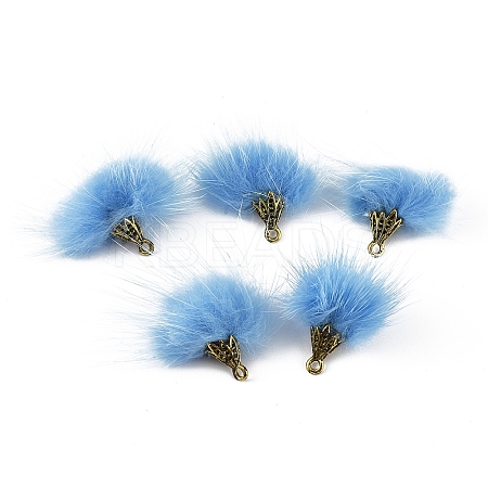 Faux Mink Fur Tassel Pendant Decorations FIND-YW0002-24F-1