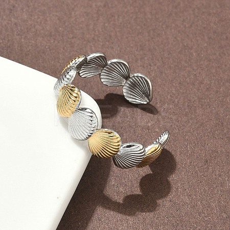 304 Stainless Steel Double Color Cuff Rings RJEW-S635-01GP-C-1