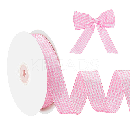 50 Yards Polyester Tartan Ribbons OCOR-WH0093-28A-1
