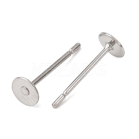 Tarnish Resistant 304 Stainless Steel Flat Round Blank Peg Stud Earring Findings STAS-S028-23-1