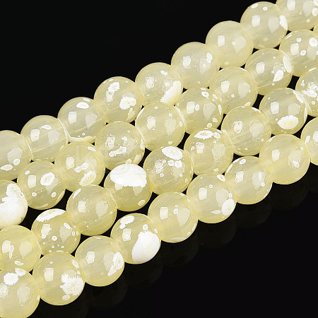 Baking Paint Glass Beads Strands DGLA-N015-6mm-08-1