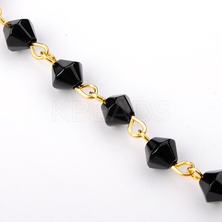 Handmade Bicone Glass Beads Chains for Necklaces Bracelets Making AJEW-JB00039-05-1