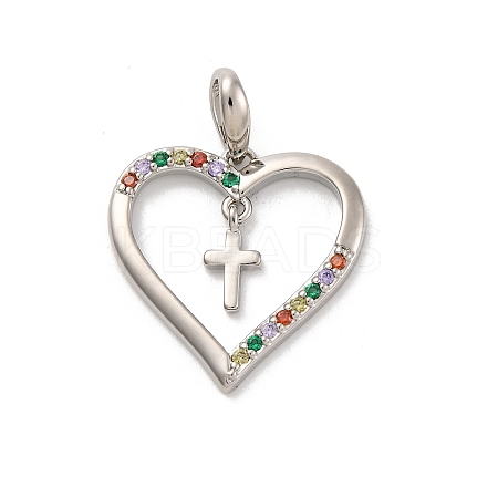Brass Micro Pave Cubic Zirconia Pendants KK-U033-10P-02-1