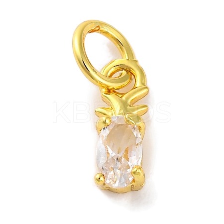 Rack Plating Brass Micro Pave Cubic Zirconia Charms KK-F881-03G-04-1