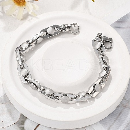 304 Stainless Steel Link Chains Bracelets BJEW-P351-02P-1