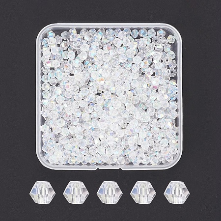500Pcs Faceted Bicone Electroplate Glass Beads Strands EGLA-YW0001-08-1