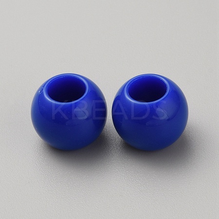 Acrylic European Beads MACR-WH0007-100B-1