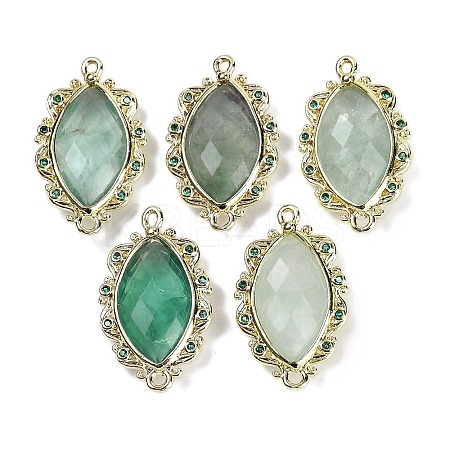 Natural Green Fluorite Faceted Horse Eye Links G-B126-02G-10-1