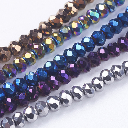 Electroplate Glass Beads Strands EGLA-J025-FM1-1