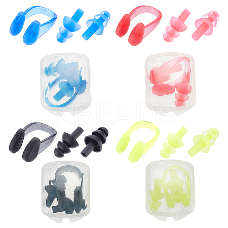8 Sets 4 Colors Silicone Nose Clip & Earplug Set AJEW-FH0001-92-1