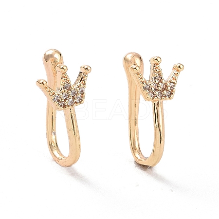 Clear Cubic Zirconia Crown Cuff Earrings ZIRC-I064-16G-1