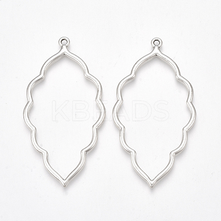 Tibetan Style Alloy Open Back Bezel Big Pendants TIBE-S316-015AS-RS-1