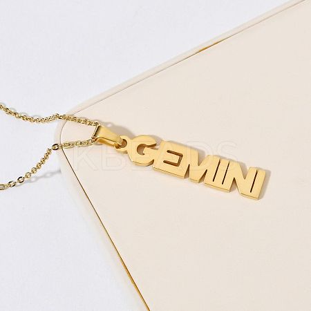 304 Stainless Steel Word Constellation Pendant Necklaces FS-WGAAB2A-01-1