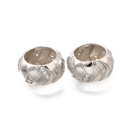 925 Sterling Silver Cubic Zirconia European Beads STER-R011-05P-1