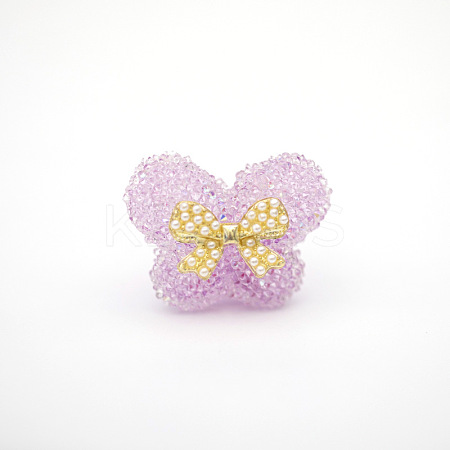 Opaque Acrylic Beads and Alloy Bowknot SACR-TAC0014-001E-1
