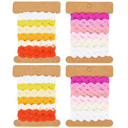 4 Cards 2 Styles  Polyester Wavy Fringe Trim Ribbon DIY-GF0009-48G-1