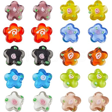 20Pcs 10 Colors Glass Bead FIND-HY0001-03-1
