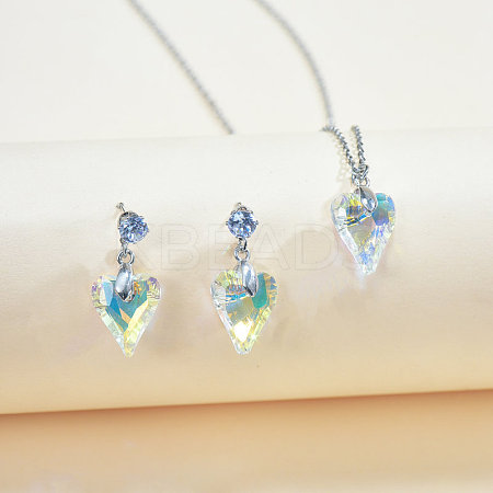 Alloy with Clear AB Glass Pendant Necklace & Stud Dangle Earring FS-WGCC2DF-01-1