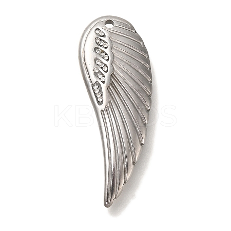 304 Stainless Steel Rhinestone Pendants STAS-P371-060P-1