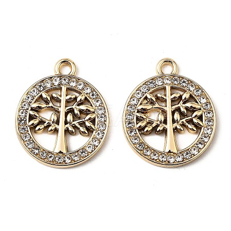 UV Plating Alloy Rhinestone Pendants FIND-A054-08G-1
