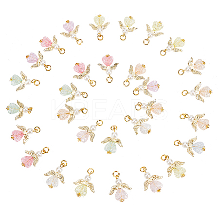 30Pcs Transparent Acrylic Pendants FIND-PH0008-05-WH-1