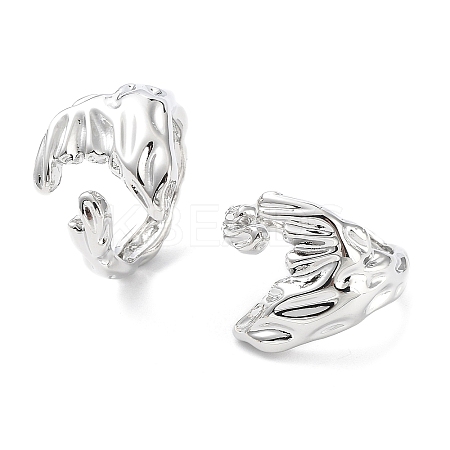 Brass Open Cuff Rings for Women RJEW-D016-03P-1