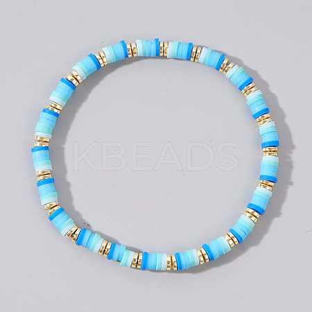 Bohemian Gradient Handmade Handmade Polymer Clay Heishi Beads Stretch Bracelets EQ3365-5-1