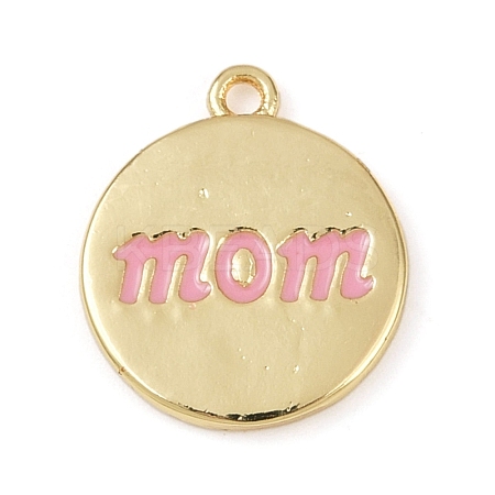 Mother's Day Brass Enamel Charms KK-R224-07C-G-1