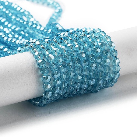 Electroplate Transparent Glass Beads Strands EGLA-A035-T4mm-A08-1