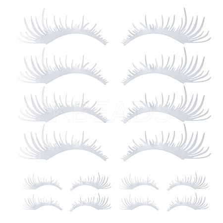 8 Pairs 2 Styles Eyelash Shape Waterproof PVC Picture Stickers DIY-HY0003-05B-1