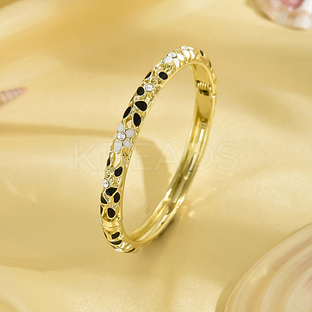 Enamel Flower Bangle with Rhinestone PF4009-2-1