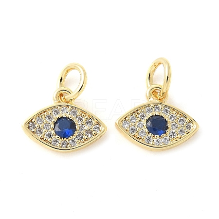 Brass Micro Pave Cubic Zirconia Charms KK-U056-27G-1