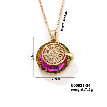 Vintage Sparkling Rhinestone Sun Pendant Necklaces PV3206-9-1