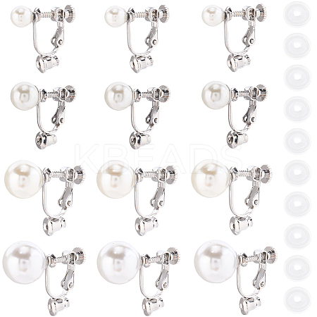 24Pcs 4 Styles 316 Surgical Stainless Steel Clip-on Earring Converters Findings STAS-SC0010-35P-1