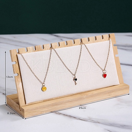 Wood with Velvet Necklace Display Stand Jewelry Pendant Holder Accessory PW-WG92612-03-1