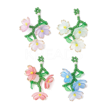 Acrylic Flower Pendants PALLOY-TA00252-1