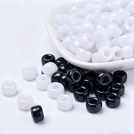 Opaque Acrylic European Beads PL338-M3-1