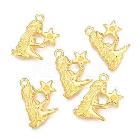 Golden Plated Alloy Pendant Rhinestone Settings PALLOY-WH0067-15G-06-1